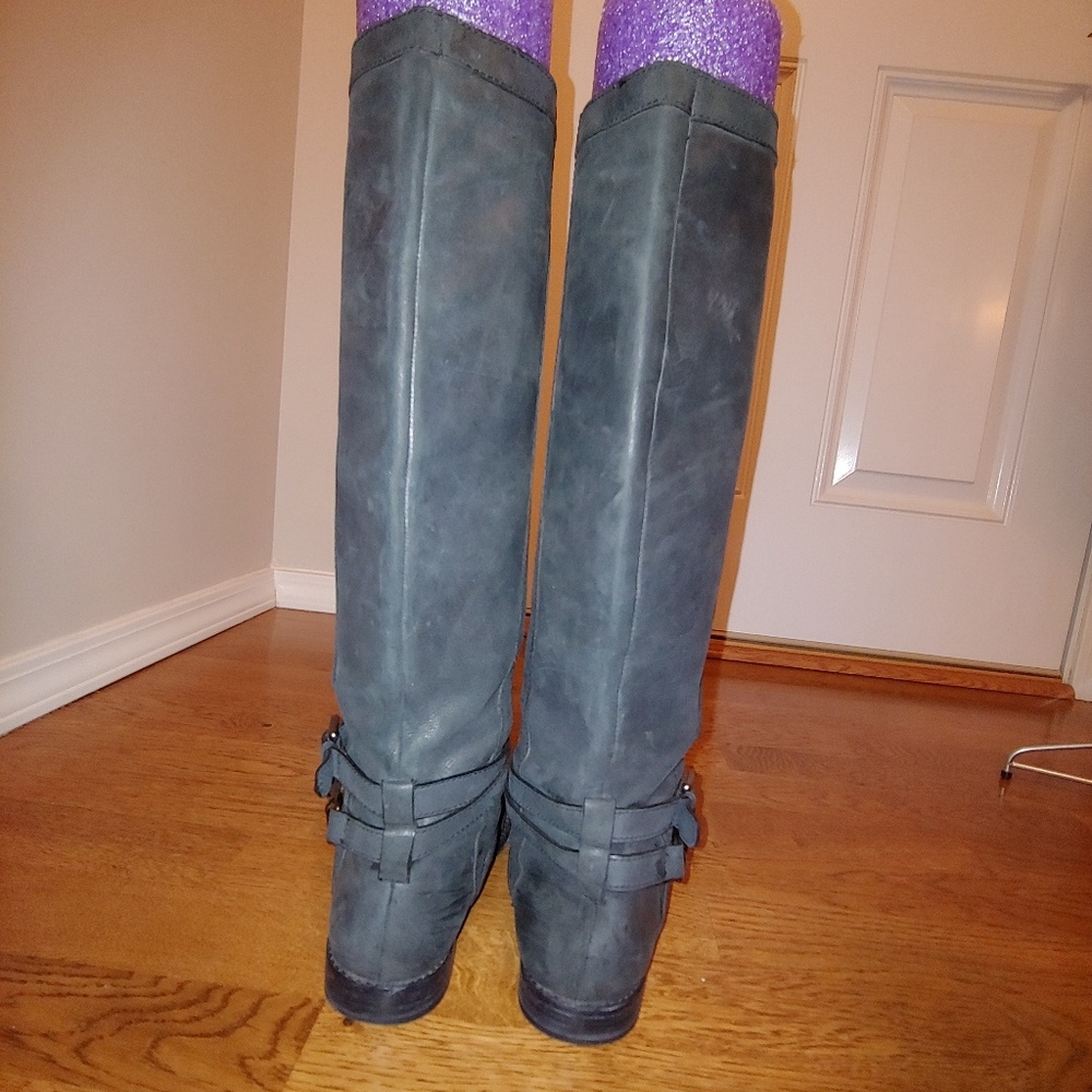Coach Marlena black leather riding boots size 7.5B EUC - Picture 4 of 8